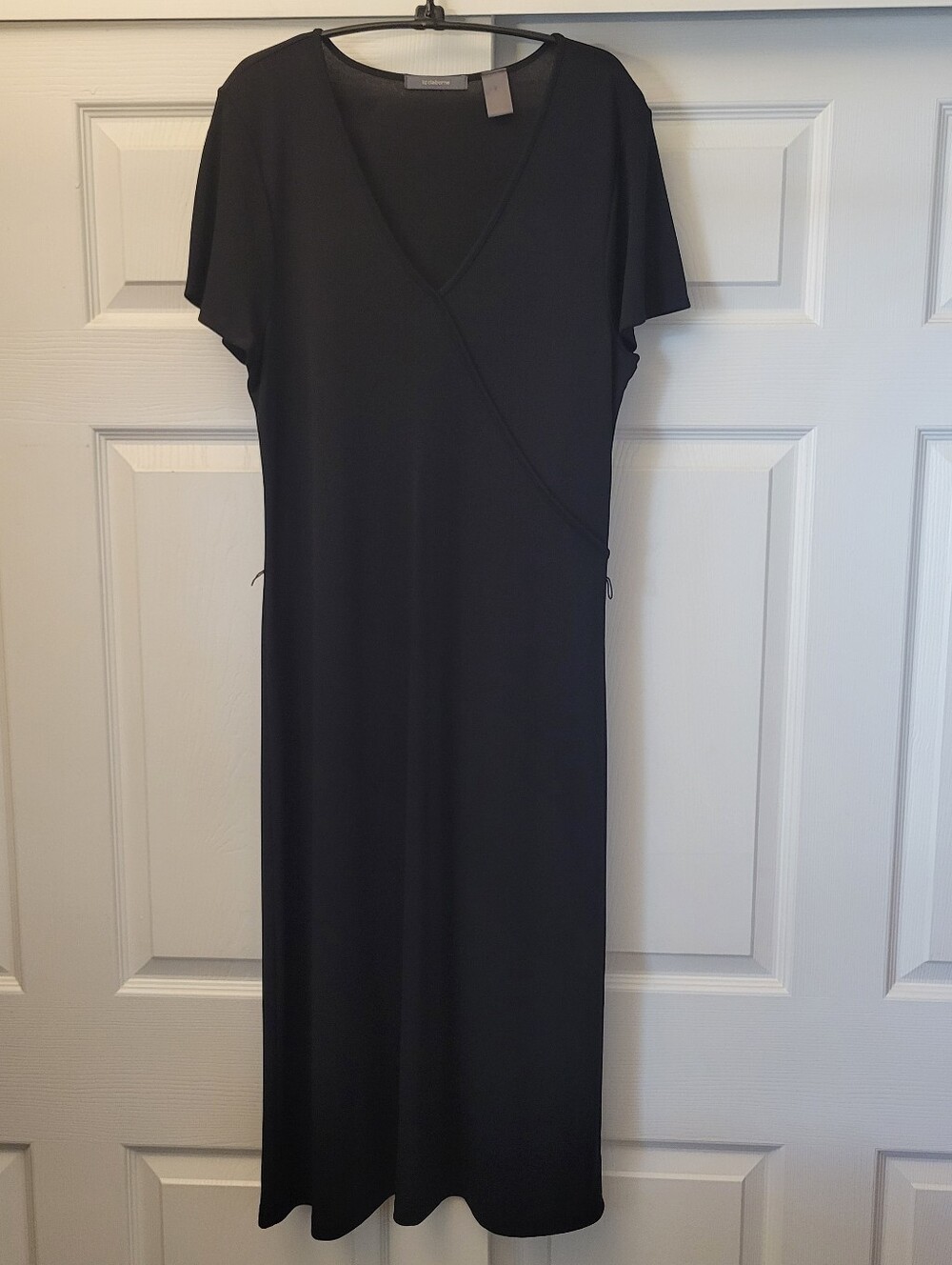 Liz Claiborne Solid Black Maxi Dress Size L